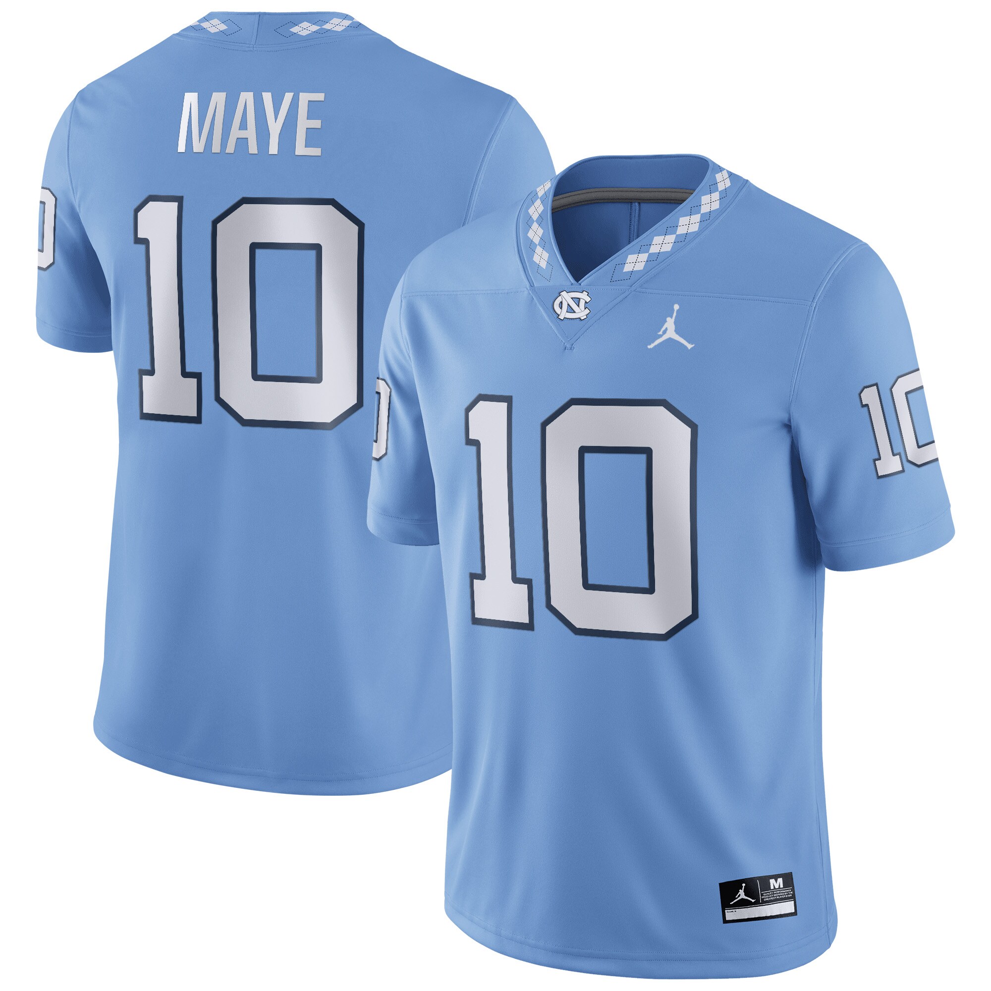 Drake Maye North Carolina Tar Heels Jordan Brand Nil Replica  Football Shirts Jersey - Carolina Blue For Youth Women Men