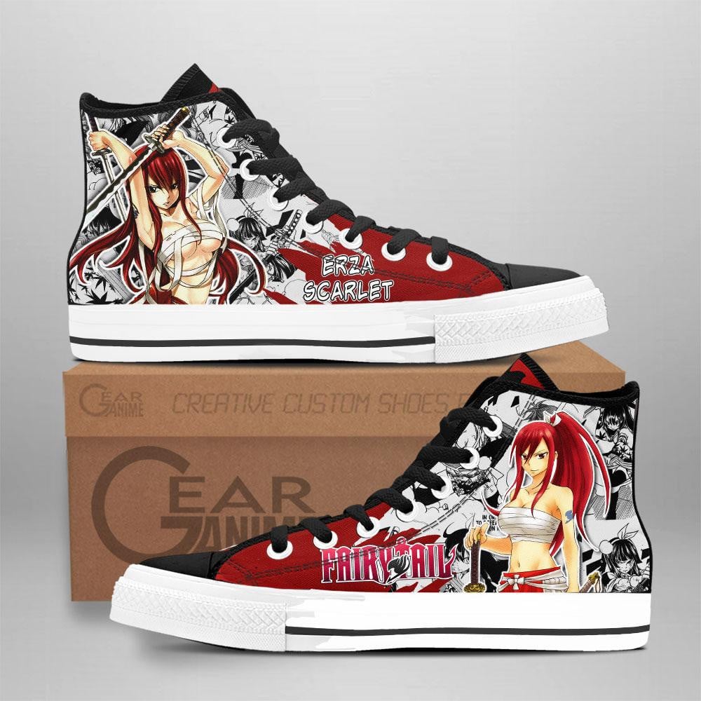 Erza Scarlet High Top Shoes Custom Fairy Tail Anime Sneakers