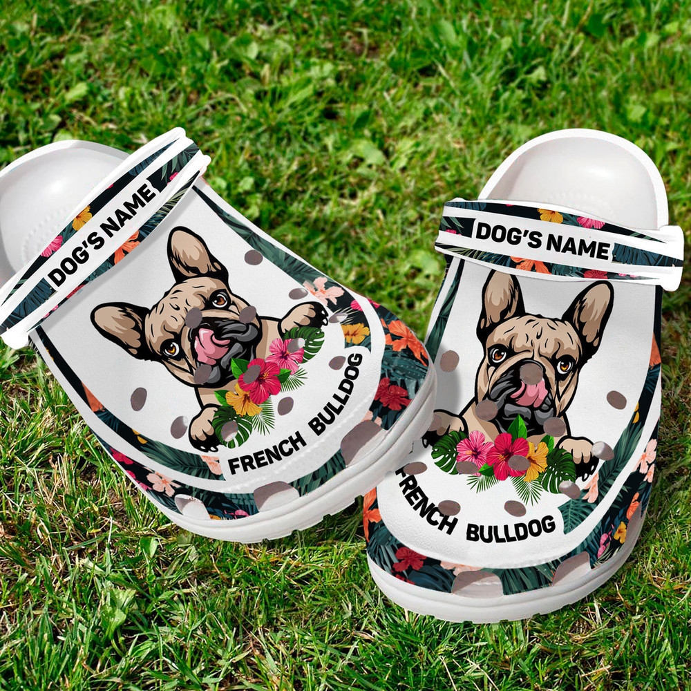 French Bull Dogs Custom Name Animals For Men And Women Rubber Crocss Clog Shoes