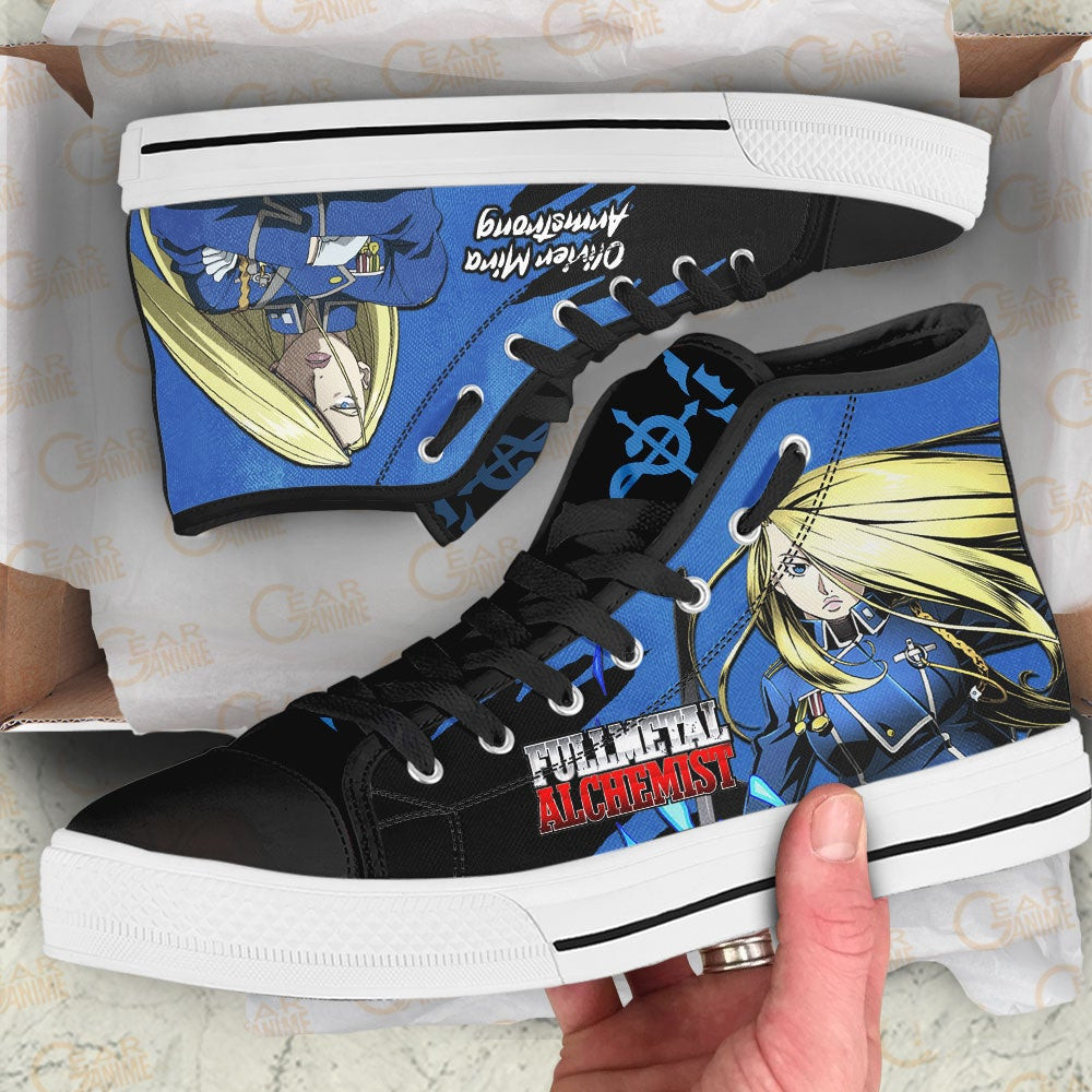 Fullmetal Alchemist Olivier Mira Armstrong High Top Shoes Custom Anime Sneakers