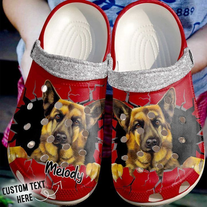 German Shepherd Personalized Crack Wall Clog Crocss Shoes