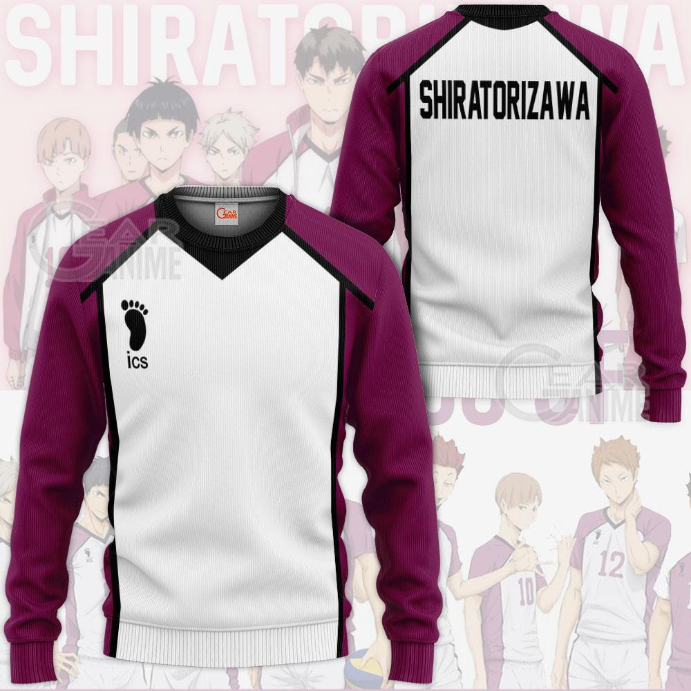 Haikyuu Shiratorizawa Academy Shirt Costume Anime Hoodie Sweater Kid Youth Women Zip Men