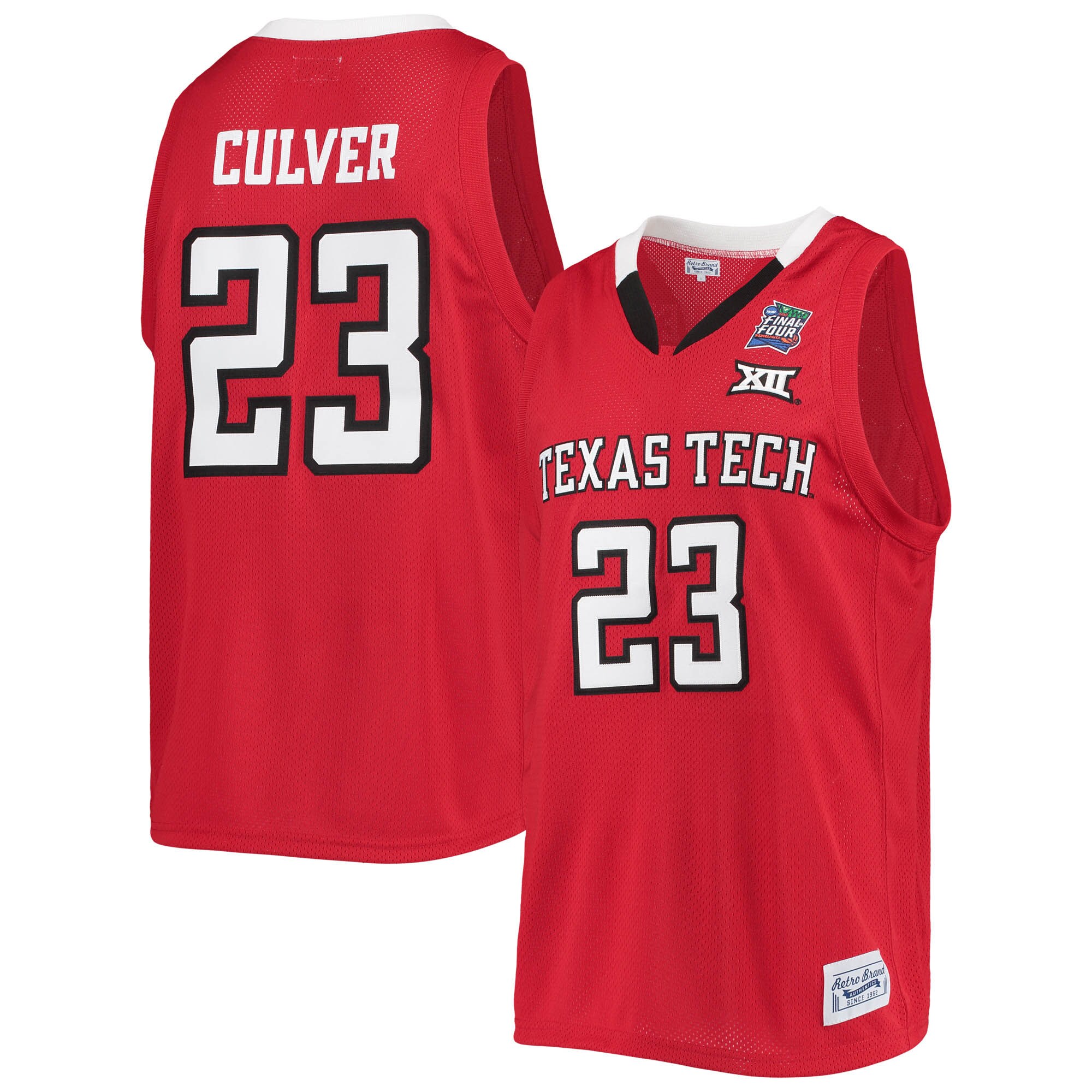 Jarrett Culver Texas Tech Red Raiders Original Retro Brand Alumni Commemorative Replica Basketball Jersey - Red For Youth Women Men