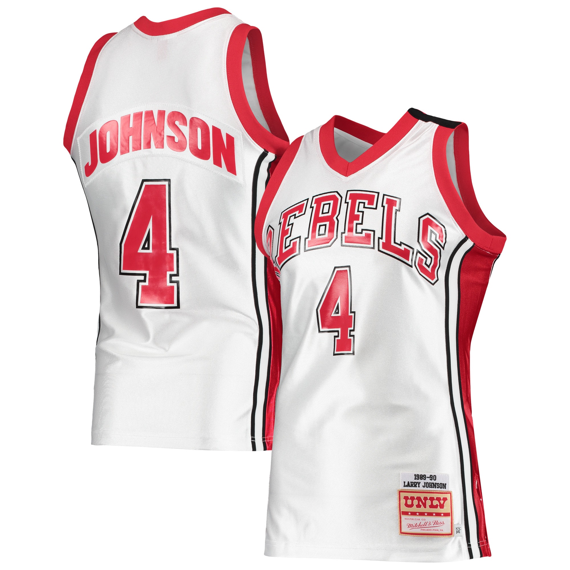 Larry Johnson Unlv Rebels Mitchell & Ness 1989-90 Authentic Throwback Jersey - White For Youth Women Men