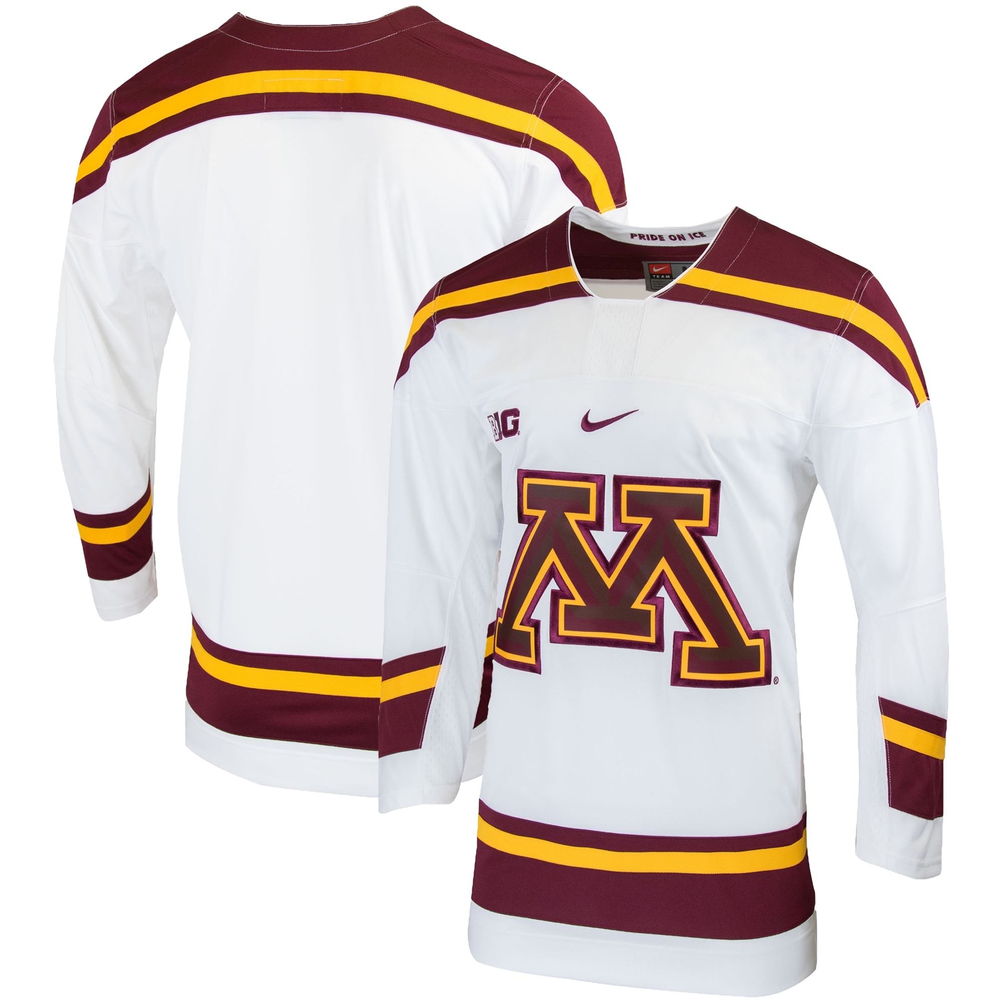 Minnesota Golden Gophers Replica College Hockey Jersey - White For Youth Women Men