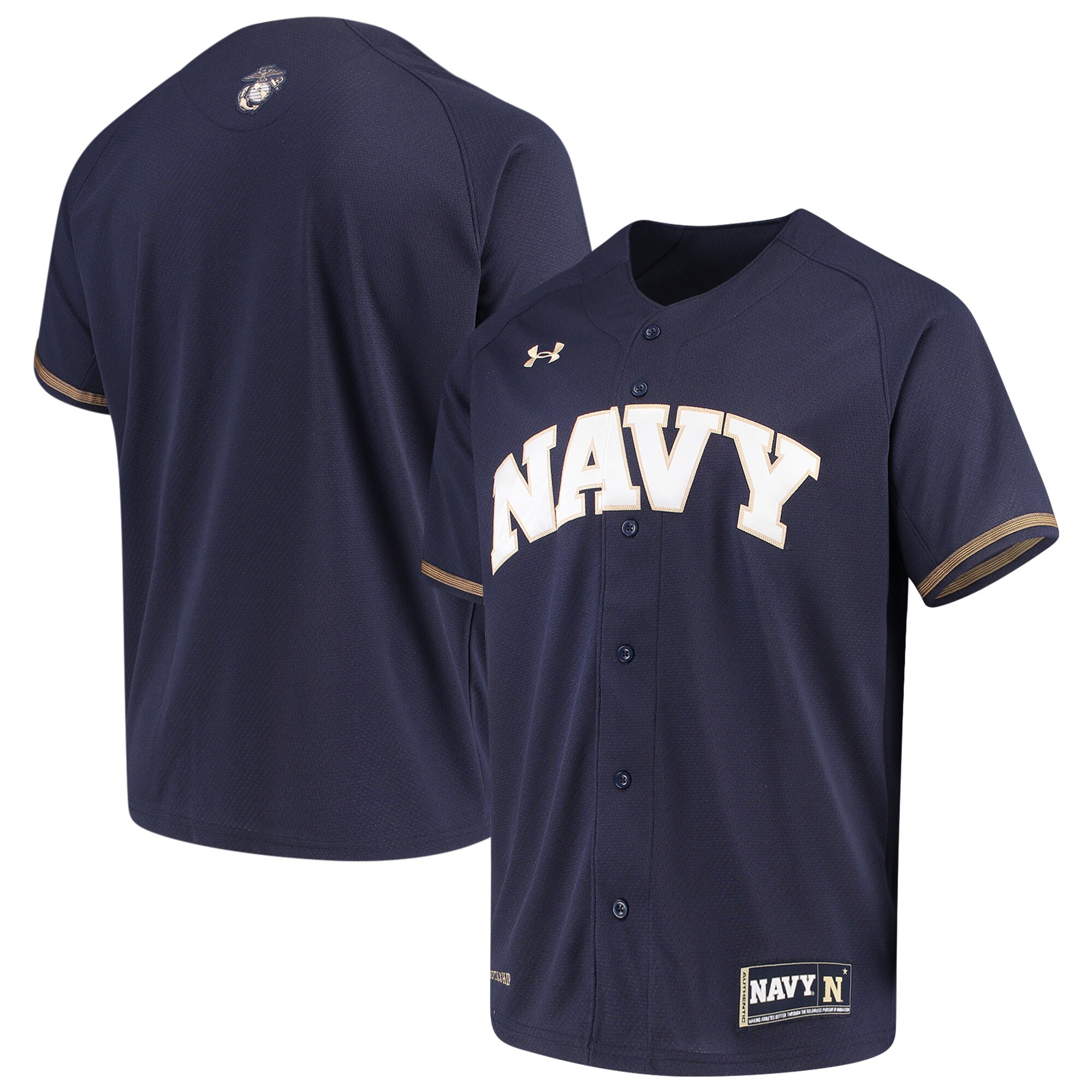 Navy Midshipmen Under Armour Performance Replica Baseball Jersey - Navy For Youth Women Men
