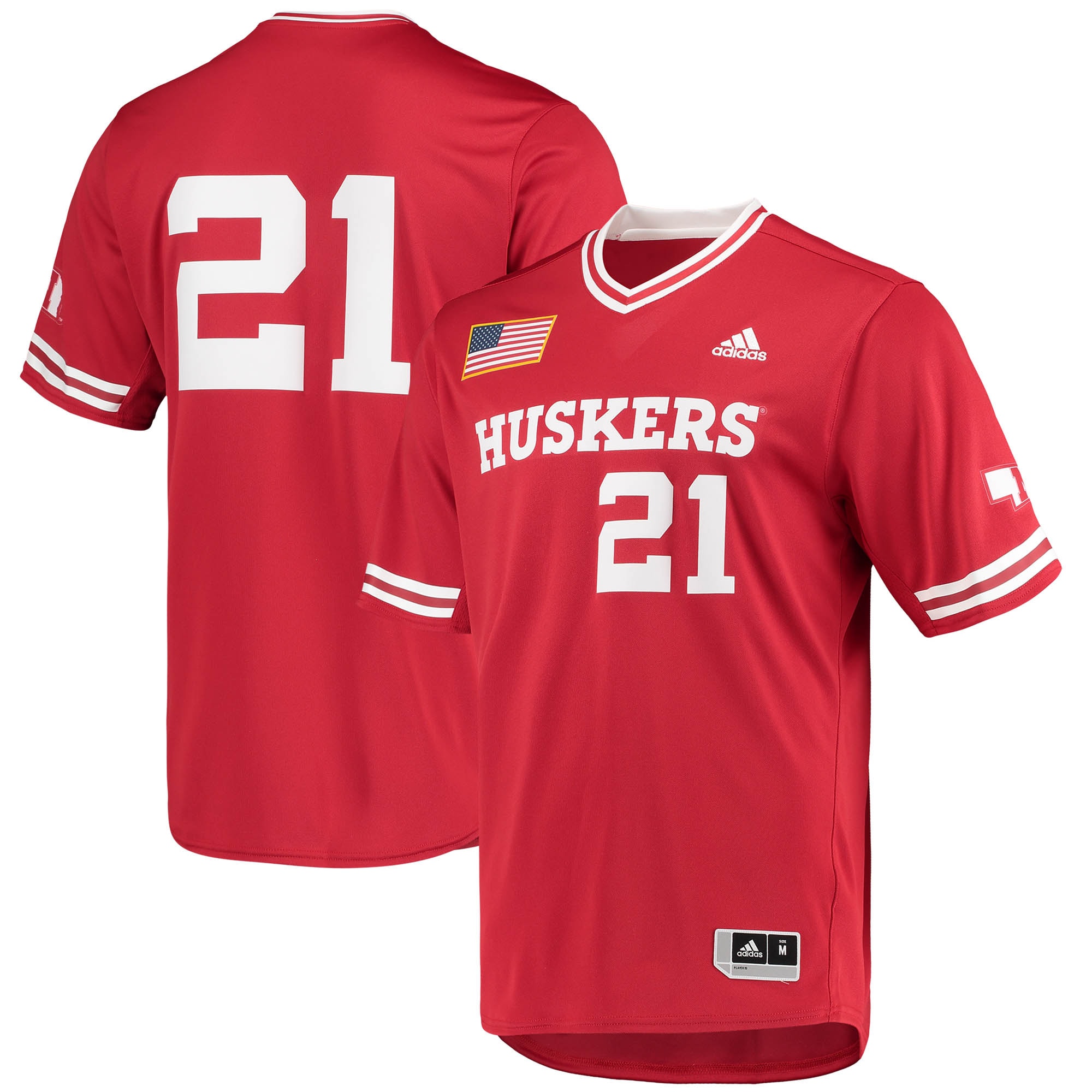 Nebraska Huskers   Replica V-Neck Baseball Jersey - Scarlet For Youth Women Men