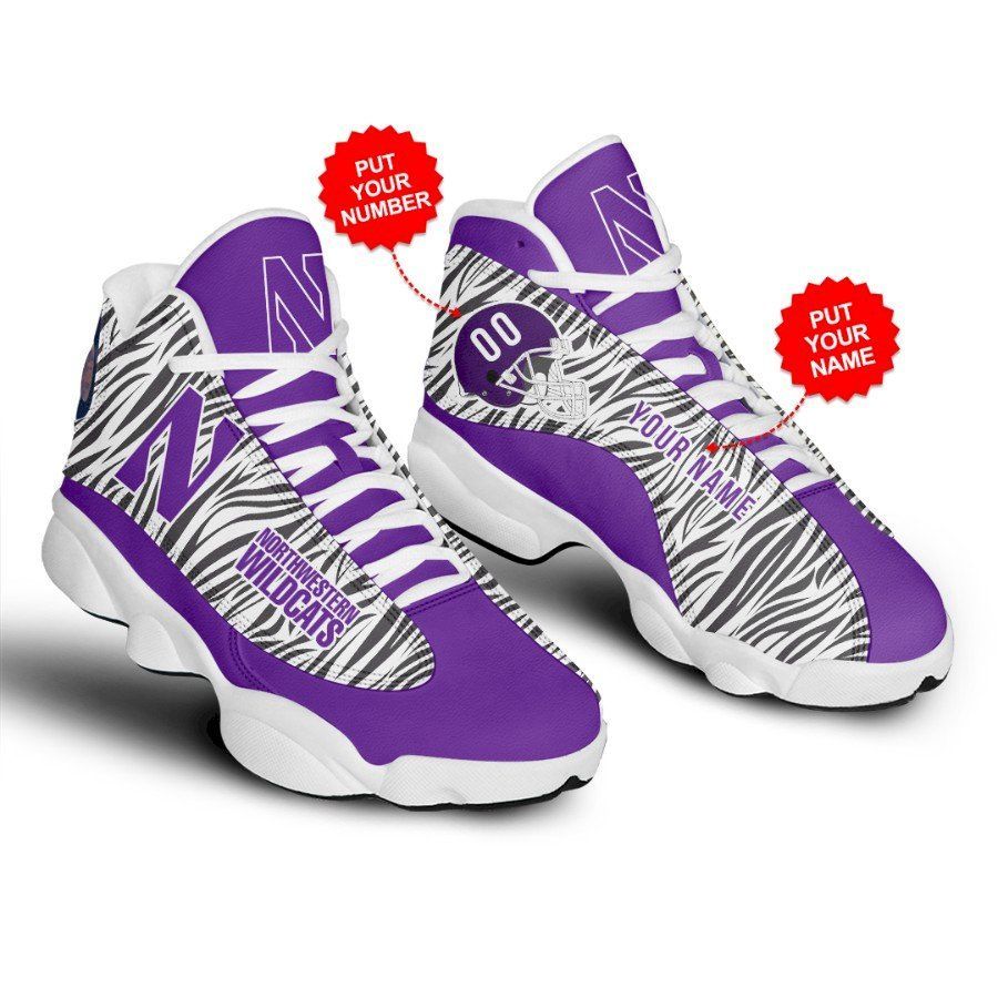 Northwestern Wildcats  Football  Jordan 13 Air Shoes Sneaker,  Gift Shoes For Fan Like Sneaker,Shoes Personalized Your Name