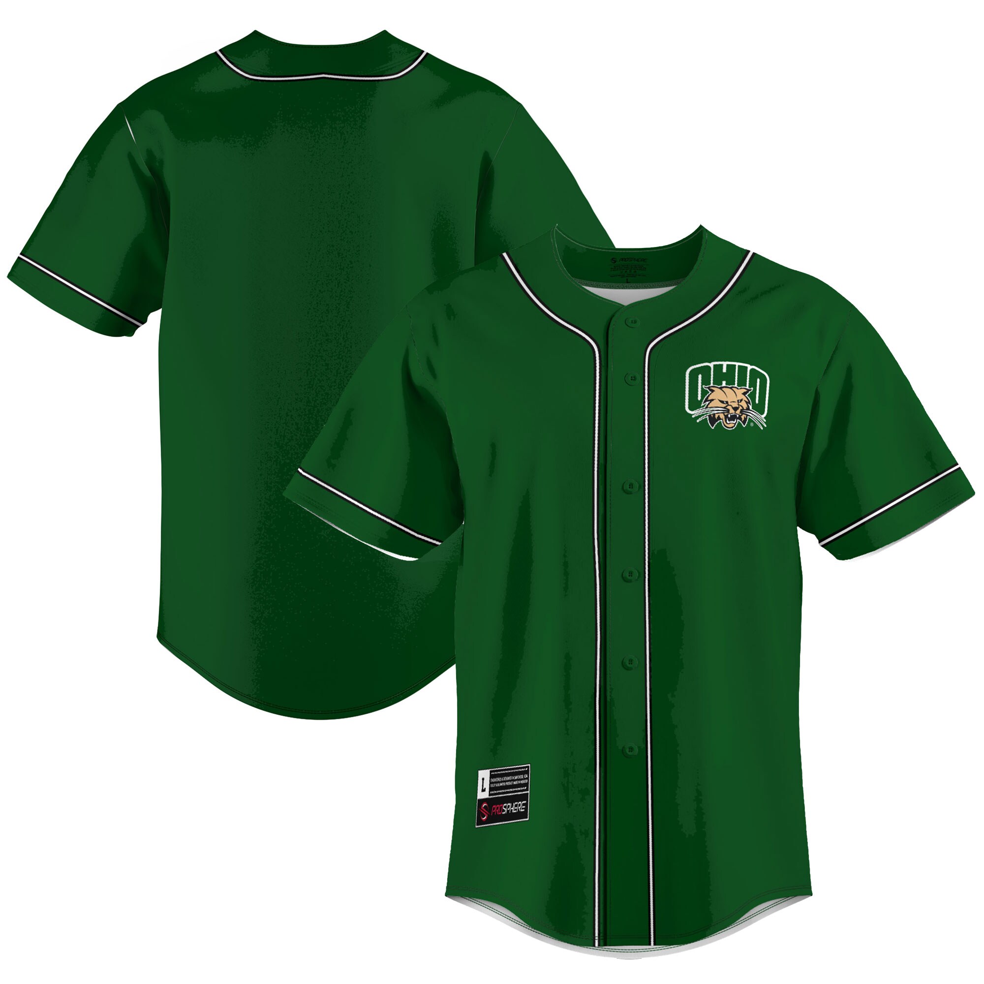 Ohio Bobcats Baseball Jersey - Green For Youth Women Men