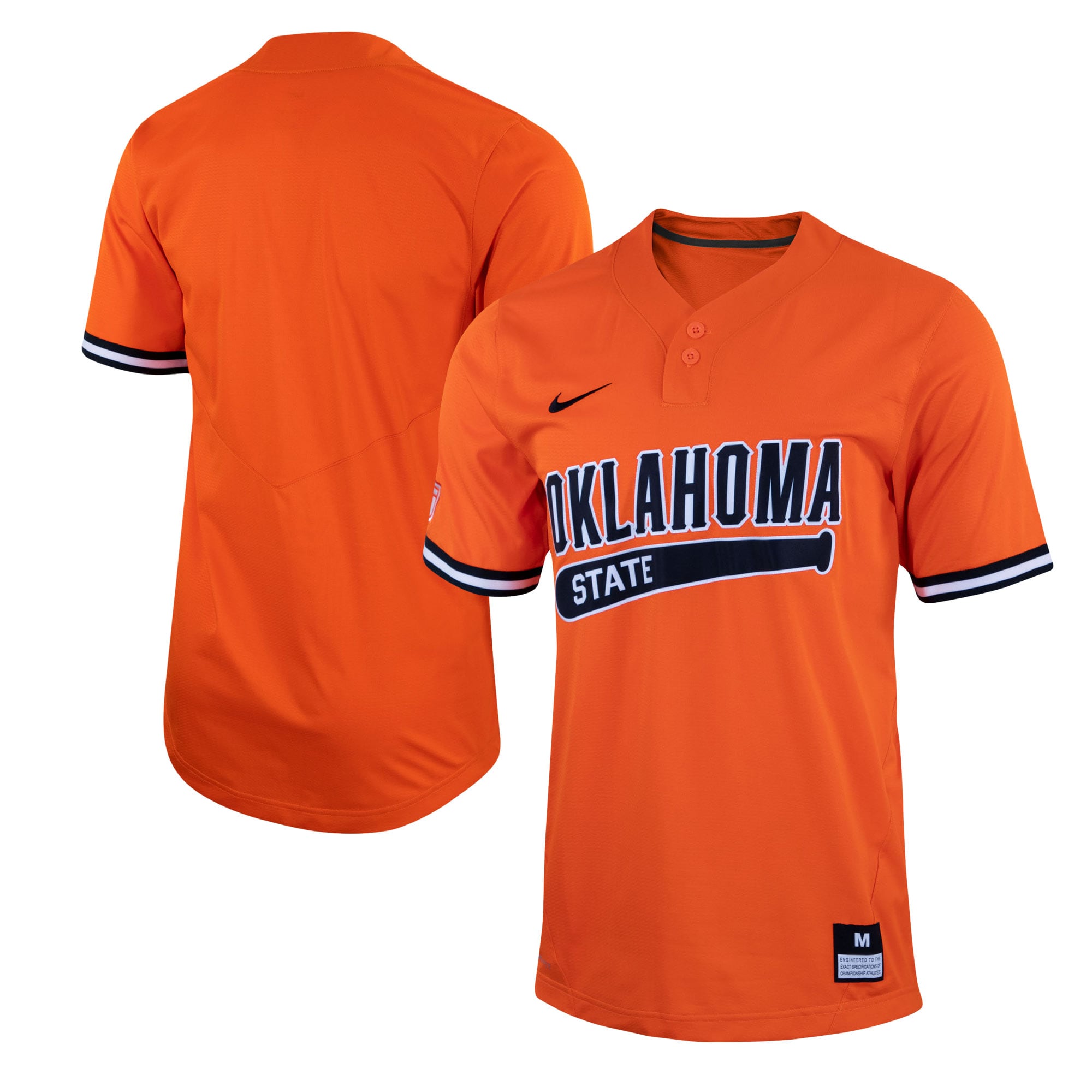 Oklahoma State Cowboys Two-Button Replica Baseball Jersey - Orange For Youth Women Men