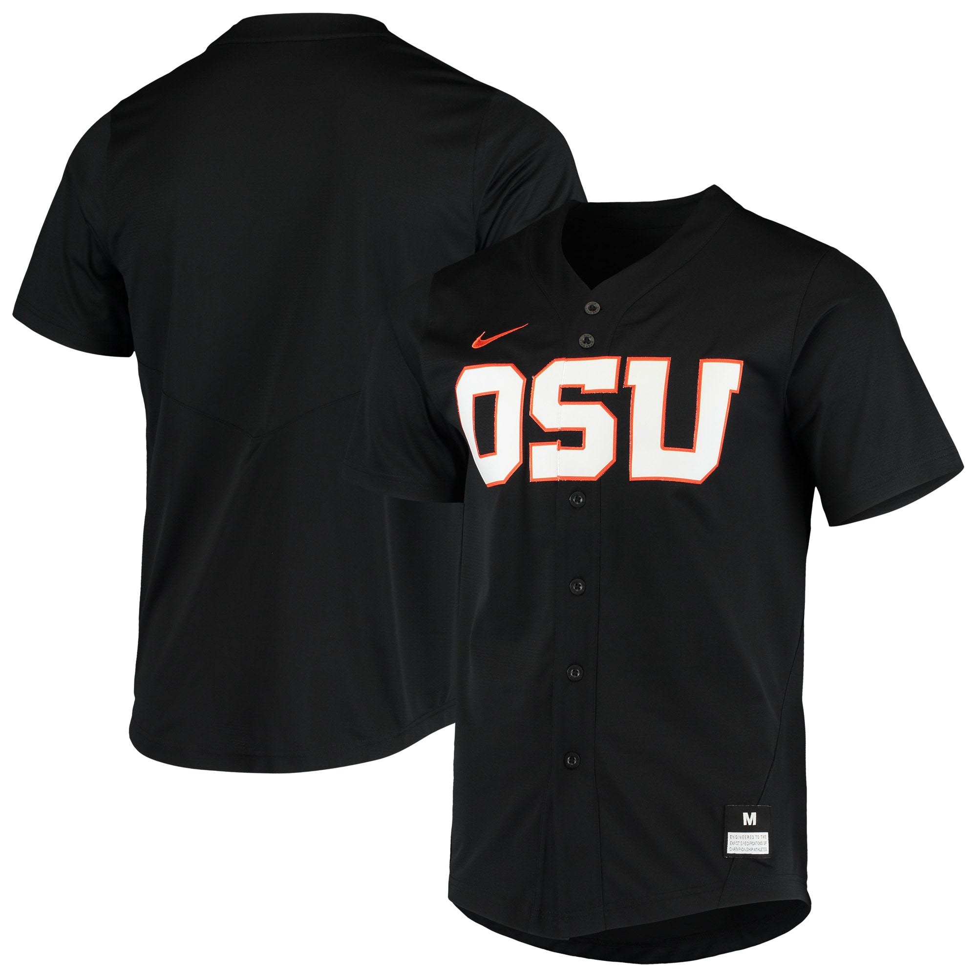 Oregon State Beavers Vapor Untouchable Elite Replica Full-Button Baseball Jersey - Black For Youth Women Men