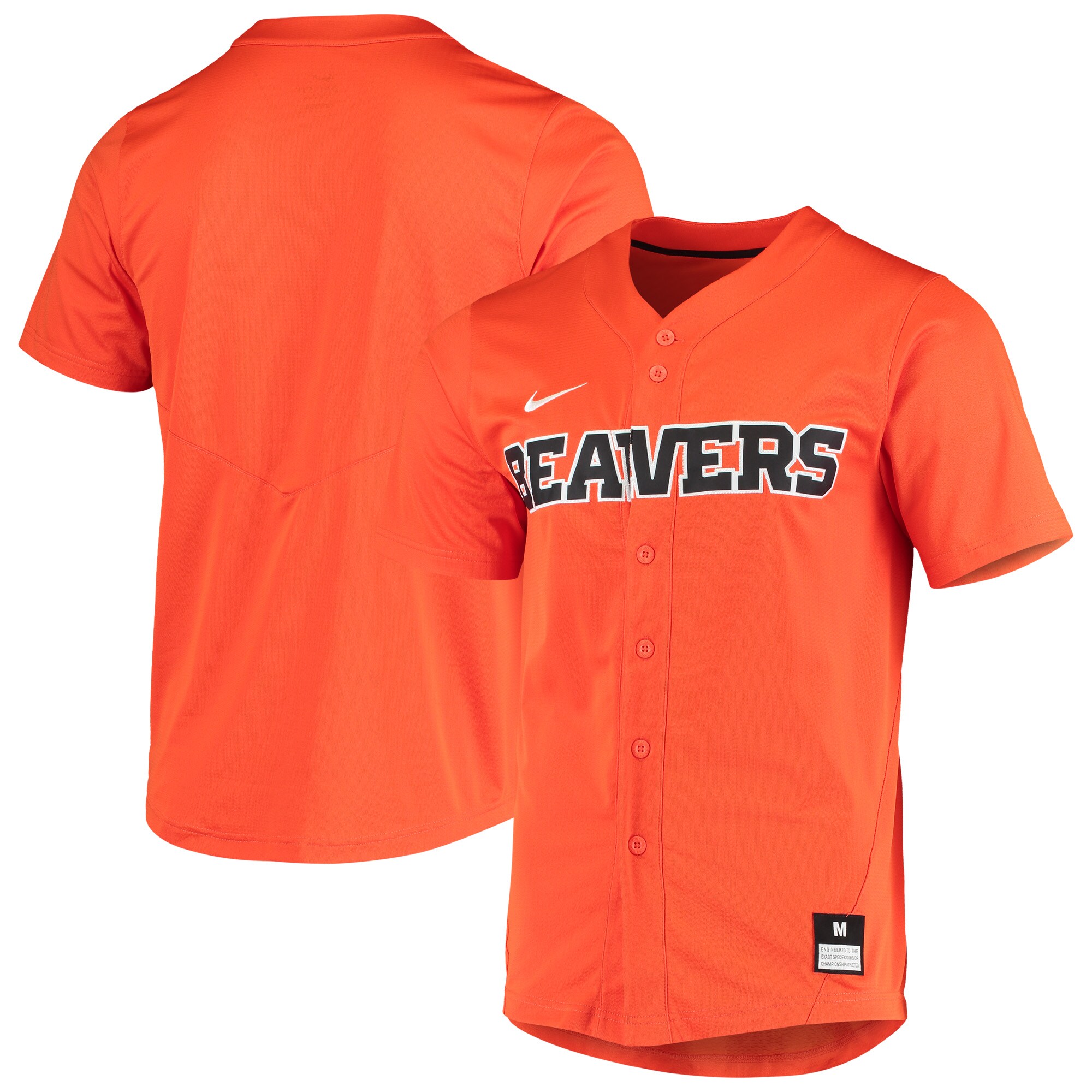 Oregon State Beavers Vapor Untouchable Elite Replica Full-Button Baseball Jersey - Orange For Youth Women Men