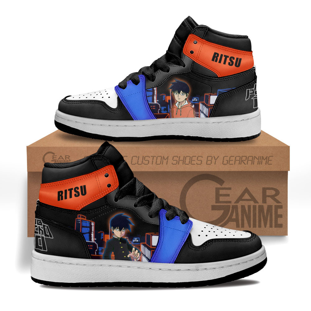 Ritsu Kageyama Kids Jordan Air Sneakers Mob Psycho 100 Anime Shoes For Kids