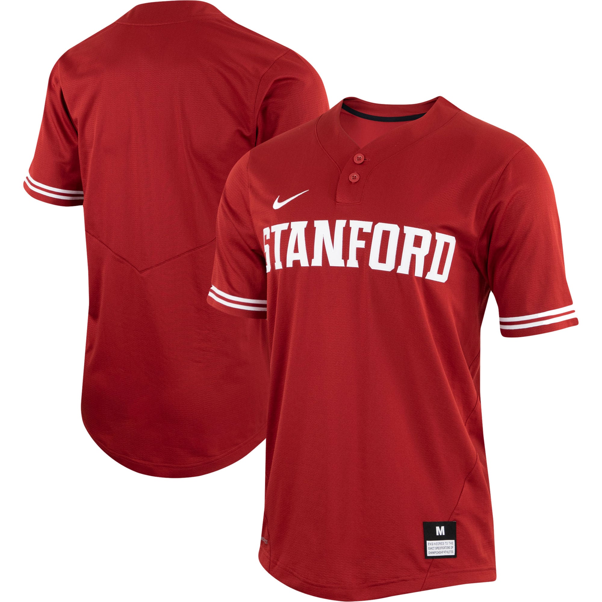 Stanford Cardinal Two-Button Replica Baseball Jersey - Red For Youth Women Men