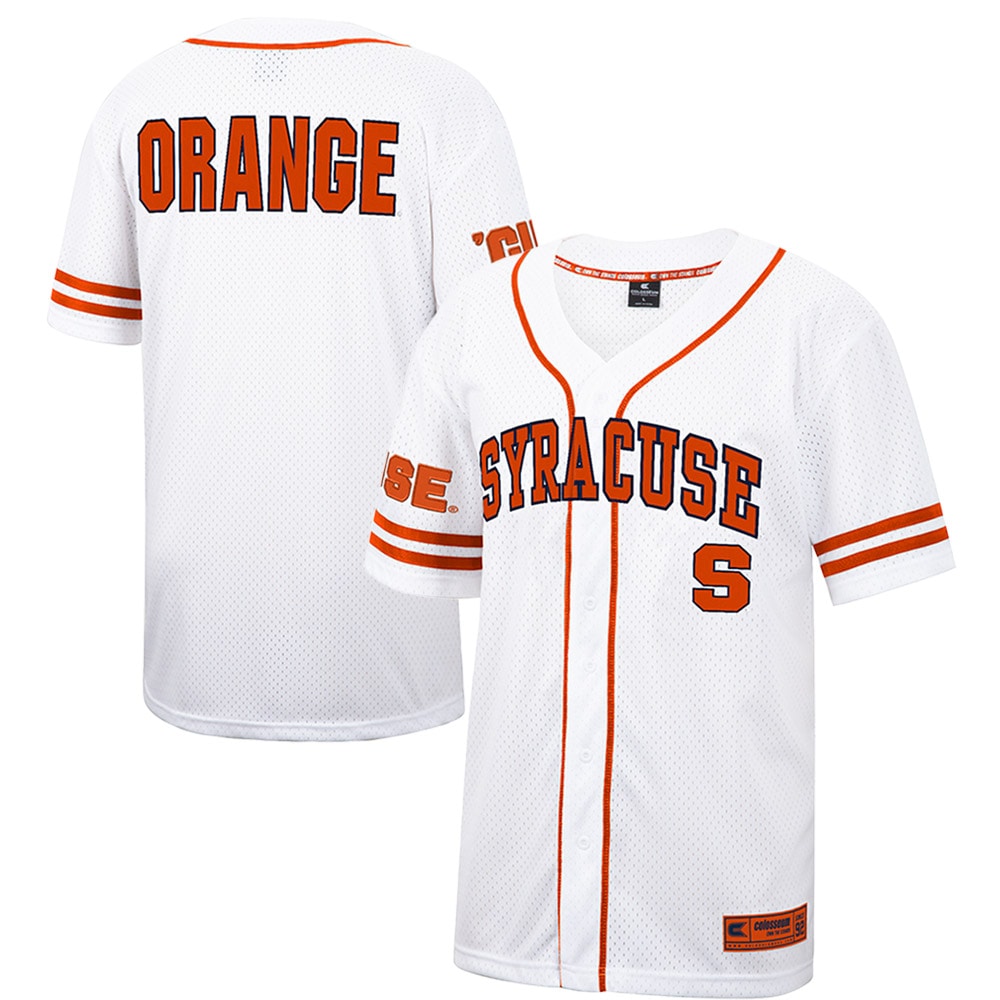 Syracuse Orange Colosseum Free Spirited Baseball Jersey - Whiteorange For Youth Women Men