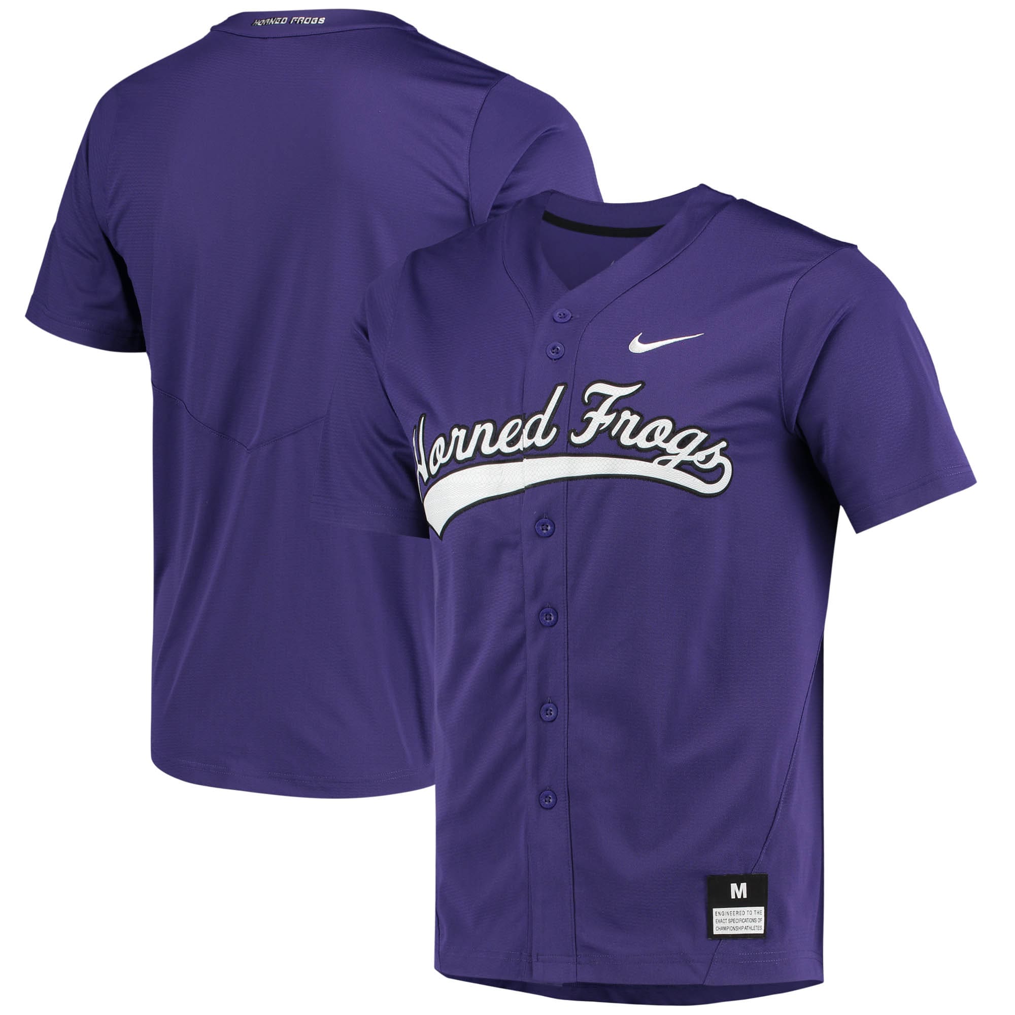 Tcu Horned Frogs Replica Full-Button Baseball Jersey - Purple For Youth Women Men