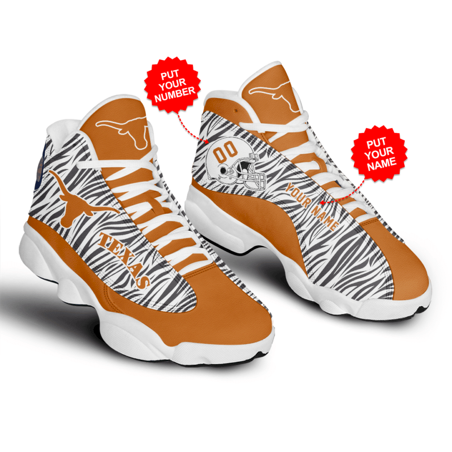 Texas Longhorns Football Jordan 13 Air Shoes Sneaker,  Gift Shoes For Fan Like Sneaker,Shoes Personalized Your Name