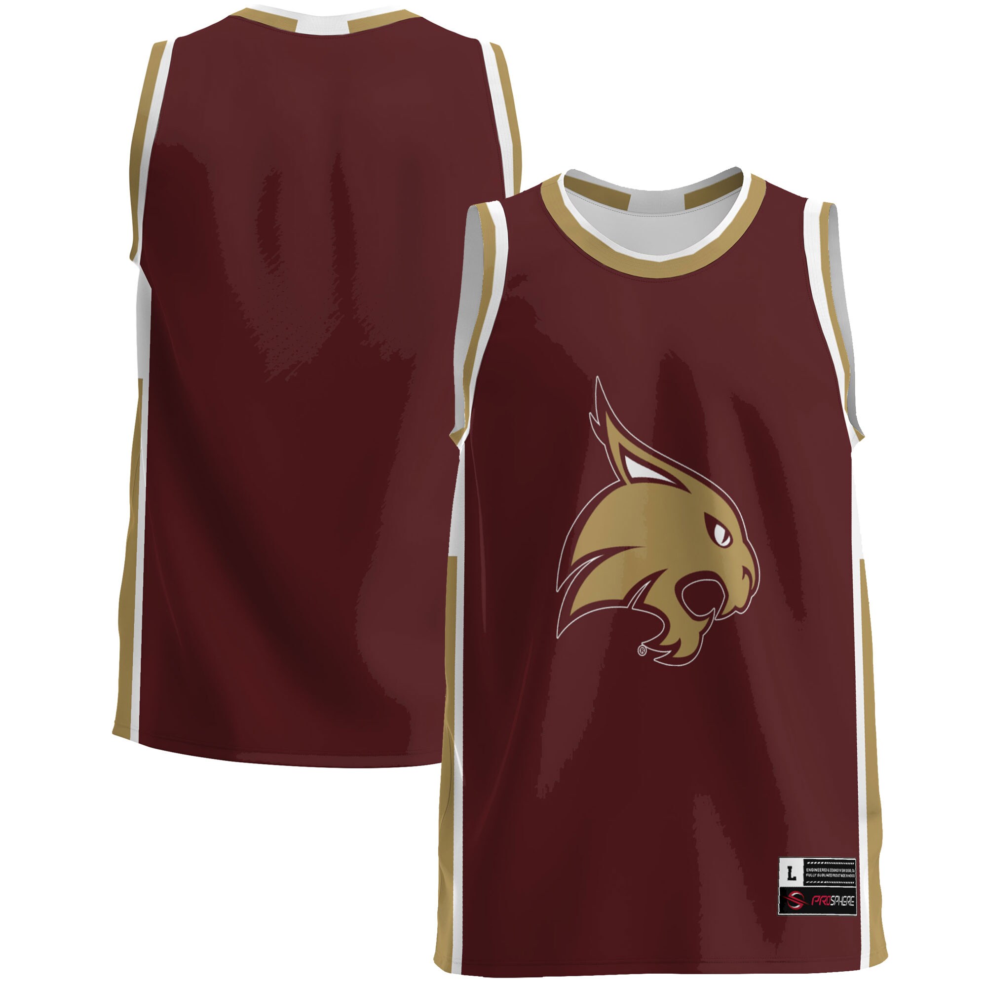 Texas State Bobcats Basketball Jersey - Maroon For Youth Women Men
