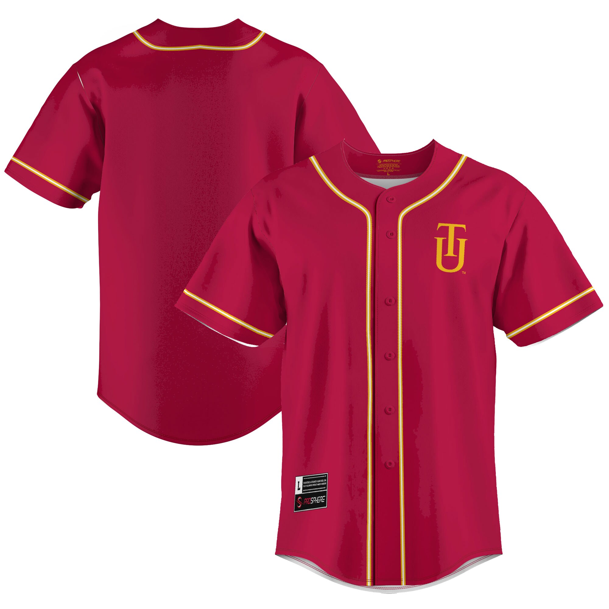 Tuskegee Golden Tigers Baseball Jersey - Crimson For Youth Women Men