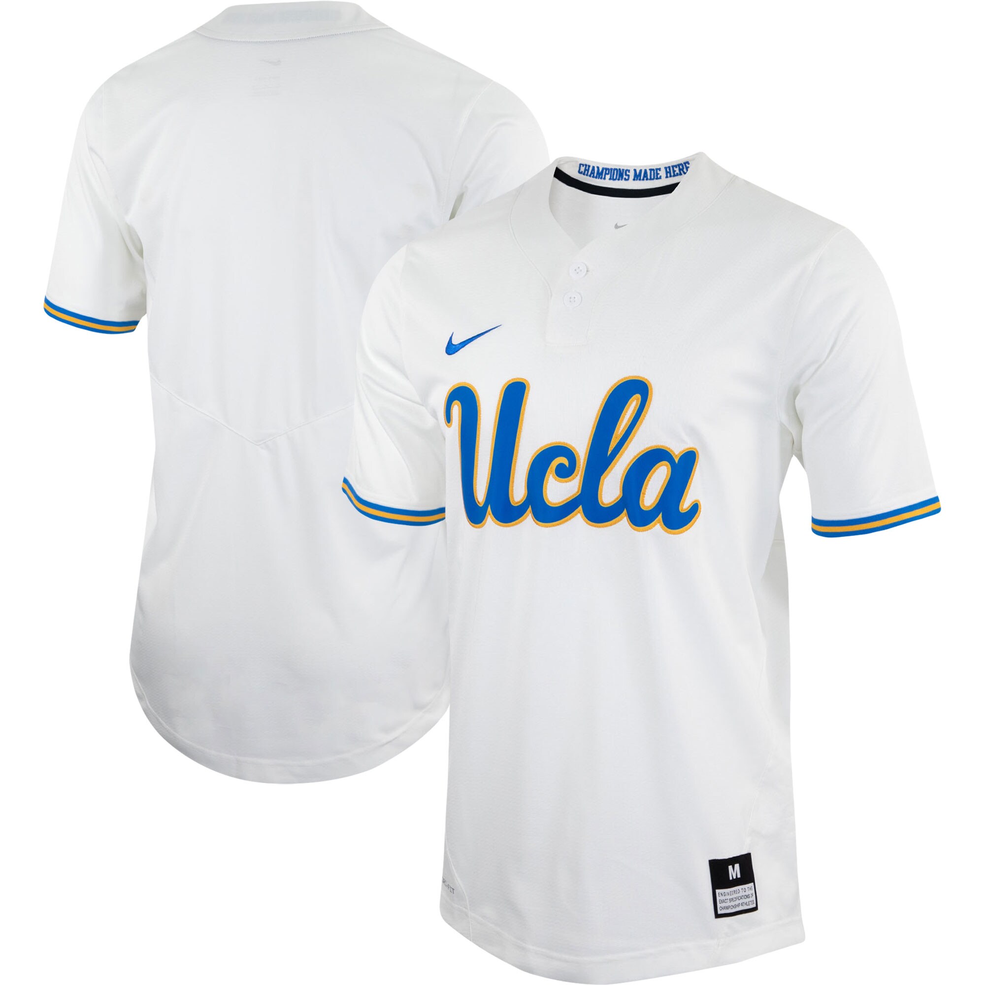 Ucla Bruins Unisex Two-Button Replica Softball Jersey - White For Youth Women Men