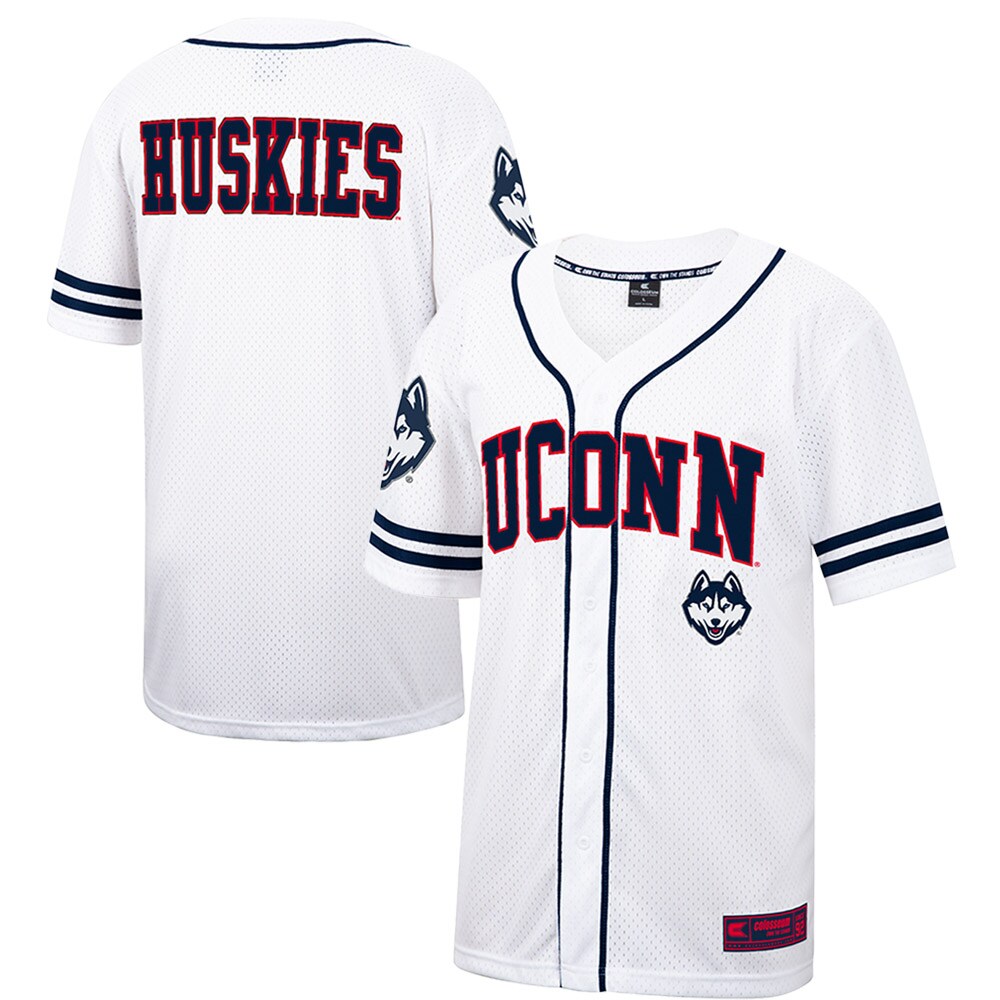 Uconn Huskies Colosseum Free Spirited Baseball Jersey - Whitenavy For Youth Women Men