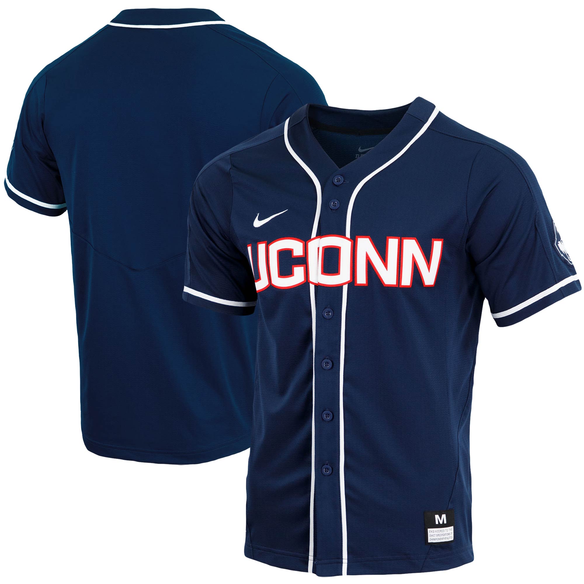 Uconn Huskies Replica Full-Button Baseball Jersey - Navy For Youth Women Men