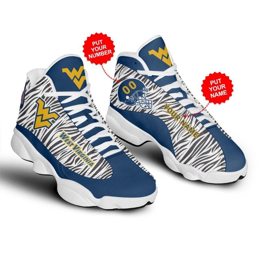 West Virginia Mountaineers Football  Jordan 13 Air Shoes Sneaker,  Gift Shoes For Fan Like Sneaker,Shoes Personalized Your Name